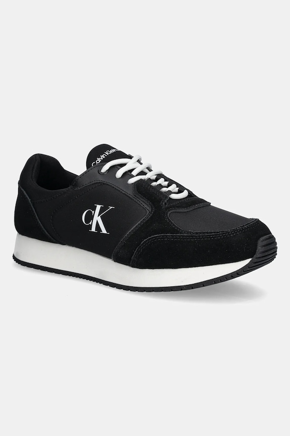 Sneakers boty Calvin Klein Jeans RETRO SOCK RUNNER MG WMM semišová kůže černá YM0YM01152