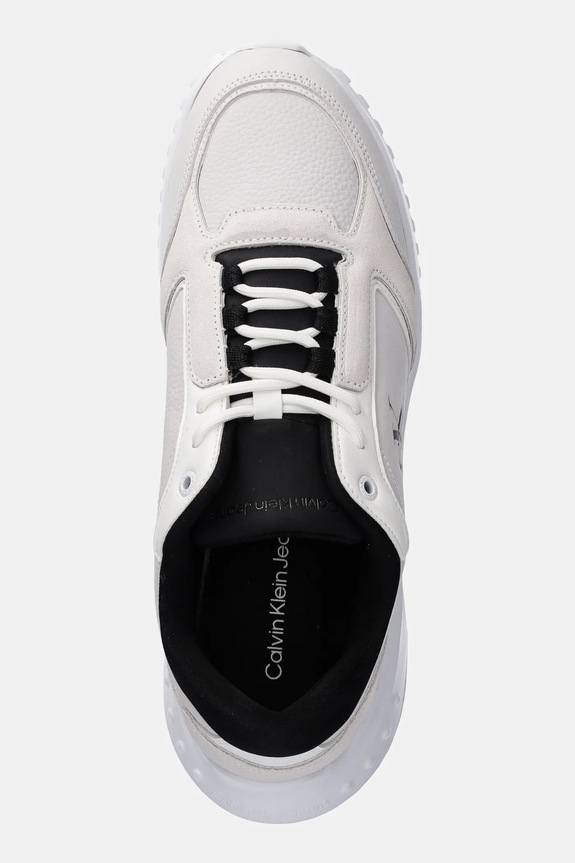 Kožené tenisky Calvin Klein Jeans EVA RUNNER LOW MG WMM sivá YM0YM01145