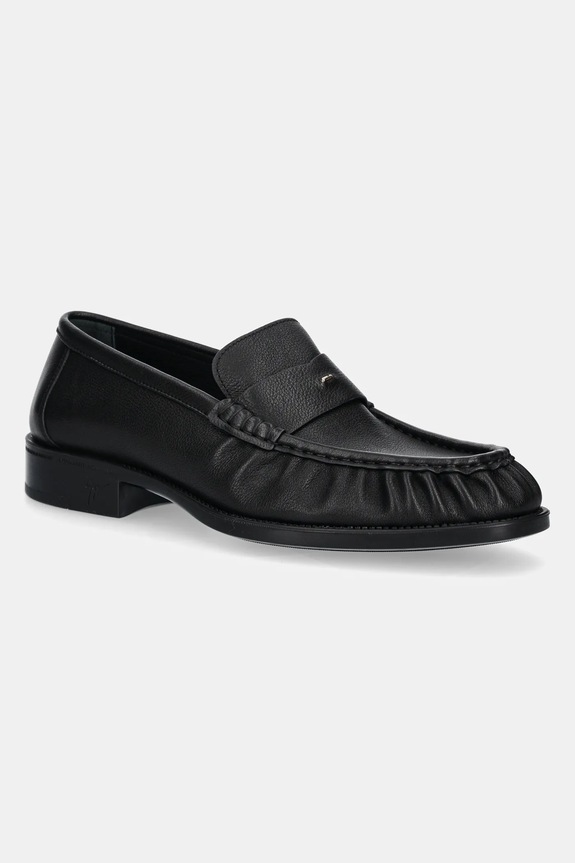 Usnjeni mokasini Giuseppe Zanotti Sorrento Zrnato usnje črna IU40001.011