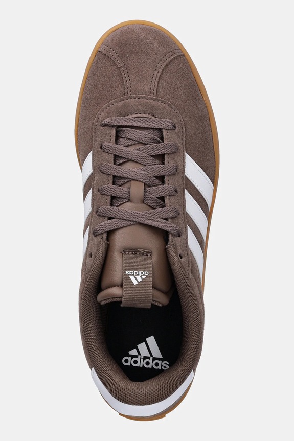 Tenisice od nubuk kože adidas Vl Court smeđa JP7536