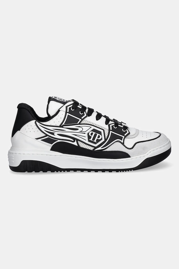 Philipp Plein sneakers din piele Lo-Top Hexagon MSC4017.PLE010N.0102 alb SS25