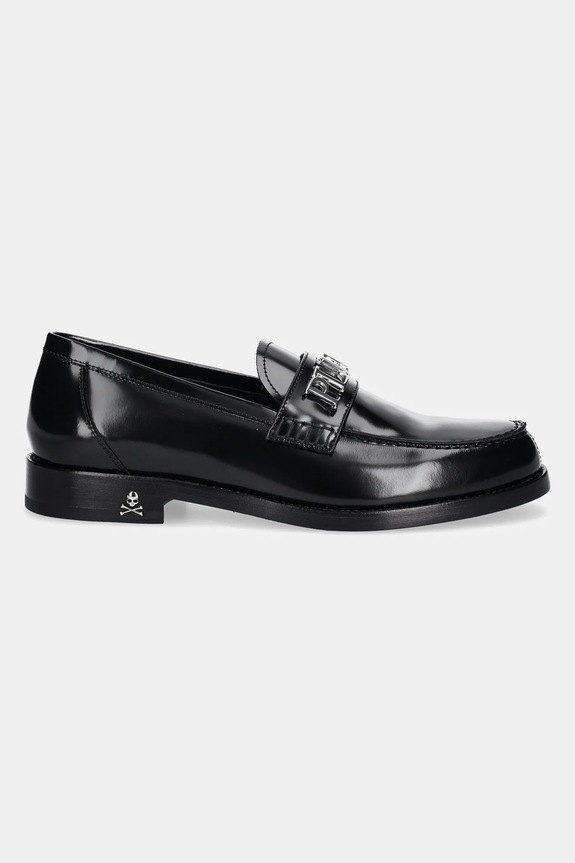 Kožne mokasinke Philipp Plein Plein Lettering USB0013.PLE010N.02 crna SS25