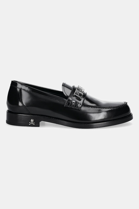 Kožne mokasinke Philipp Plein Plein Lettering USB0013.PLE010N.02 crna SS25