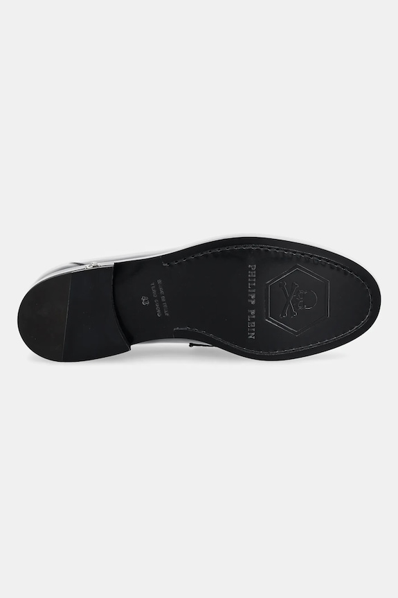 Kožne mokasinke Philipp Plein Plein Lettering USB0013.PLE010N.02 crna