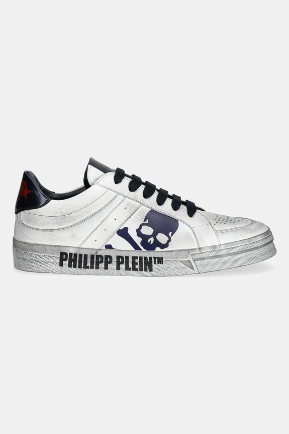 Kožené tenisky Philipp Plein Lo-Top Retrokickz TM USC0634.PLE005N.0114 bílá SS25