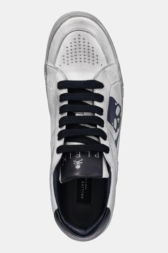 Kožené tenisky Philipp Plein Lo-Top Retrokickz TM bílá USC0634.PLE005N.0114