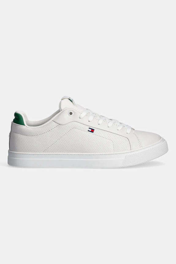 Tommy Hilfiger sneakersy skórzane ICON COURT PINPERF LTH FM0FM05483 biały SS25
