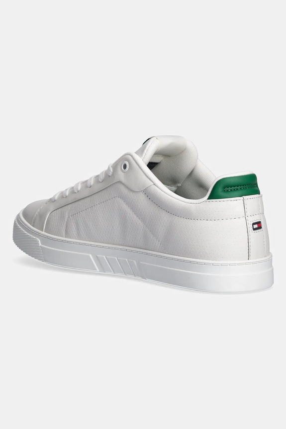 Obuwie Tommy Hilfiger sneakersy skórzane ICON COURT PINPERF LTH FM0FM05483 biały