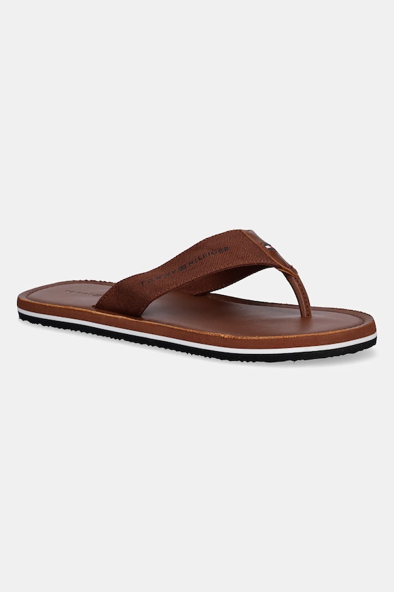 Tommy Hilfiger slapi HILFIGER LEATHER BEACH SANDAL maro FM0FM05442