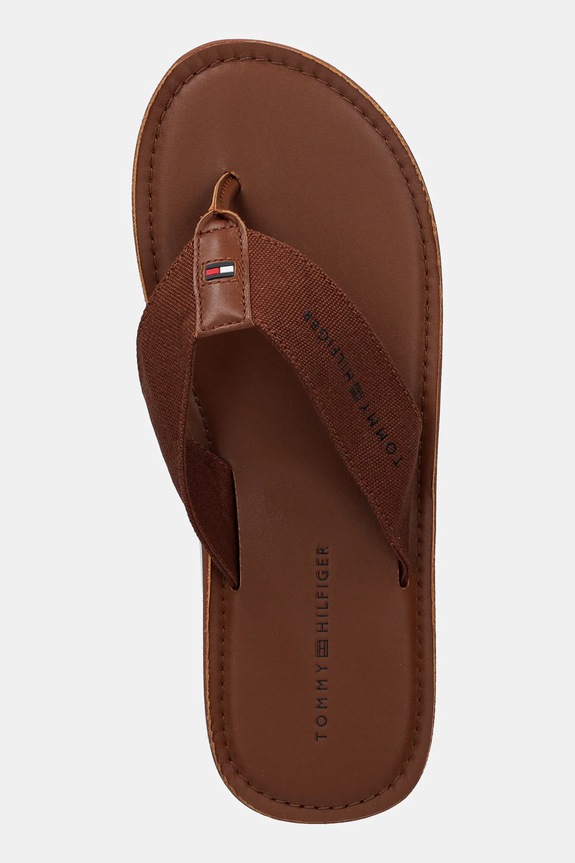 Tommy Hilfiger slapi HILFIGER LEATHER BEACH SANDAL maro FM0FM05442