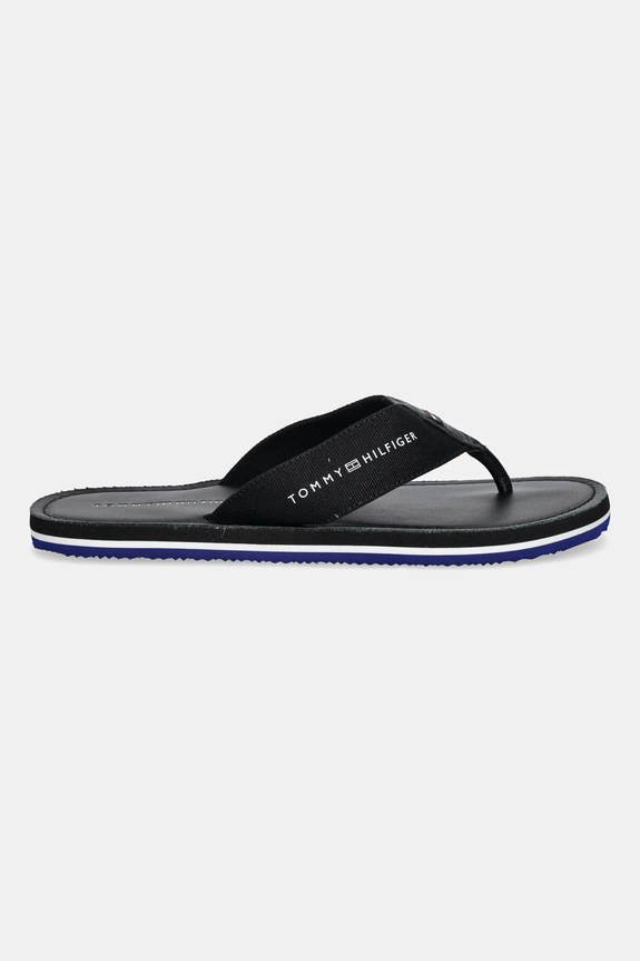 Žabky Tommy Hilfiger HILFIGER LEATHER BEACH SANDAL FM0FM05442 černá SS25