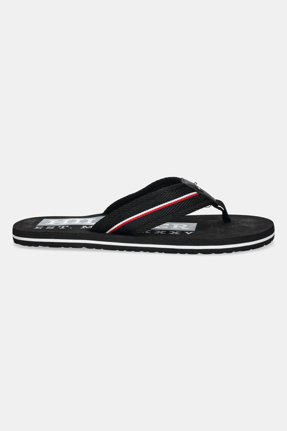 Tommy Hilfiger infradito CORPORATE HILFIGER BEACH SANDAL FM0FM05436 nero SS25