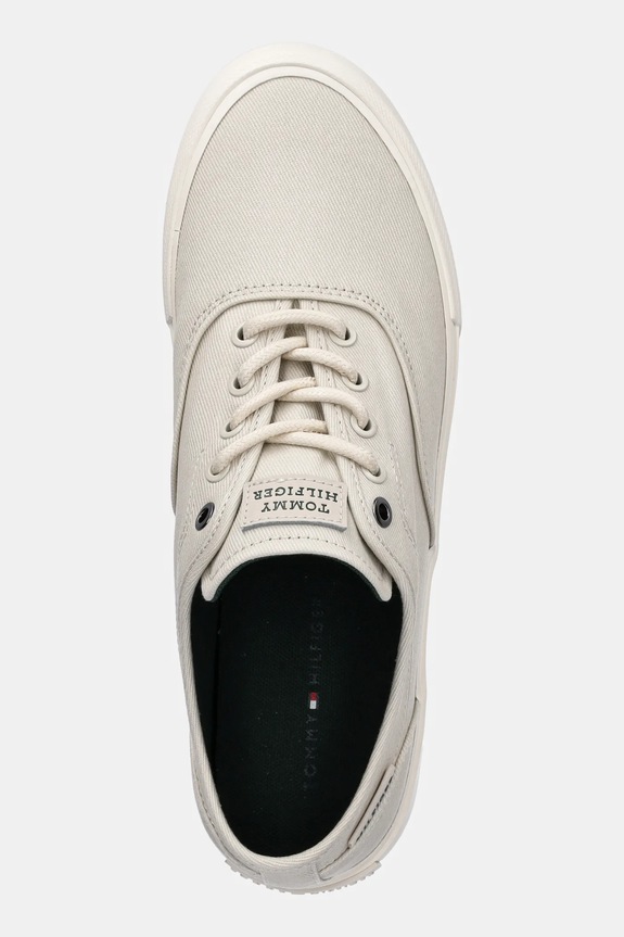 Teniske Tommy Hilfiger TH HI VULC LOW OXFORD TWILL bež FM0FM05400