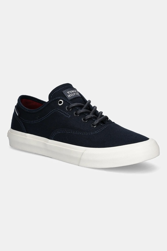 Tommy Hilfiger tenisówki TH HI VULC LOW OXFORD TWILL Planet friendly granatowy FM0FM05400