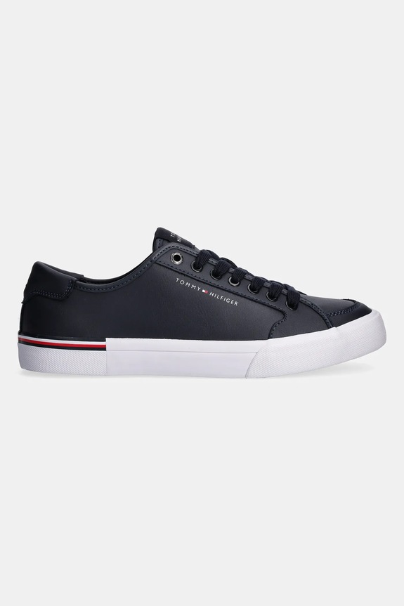 Tommy Hilfiger sneakersy skórzane CORE CORPORATE VULC LEATHER FM0FM05399 granatowy SS25
