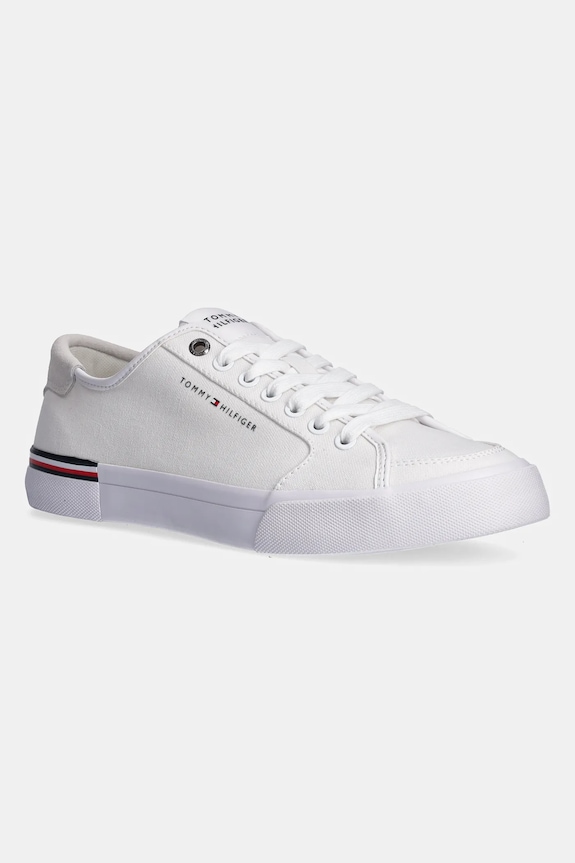 Tommy Hilfiger sneakersy CORE CORPORATE VULC CANVAS Planet friendly biały FM0FM05398