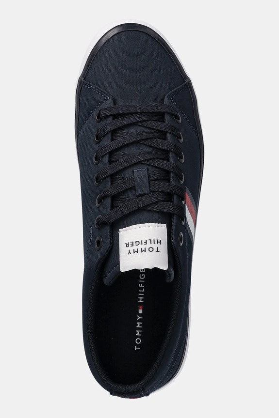 Tenisky Tommy Hilfiger TH HI VULC LOW CORE STRIPES MESH námořnická modř FM0FM05393