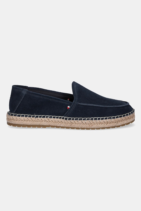 Tommy Hilfiger espadryle zamszowe HILFIGER FLEX ESPA SUEDE LOAFER FM0FM05392 granatowy SS25