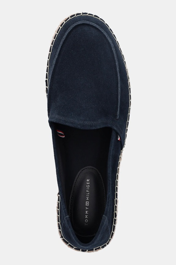 Tommy Hilfiger espadryle zamszowe HILFIGER FLEX ESPA SUEDE LOAFER granatowy FM0FM05392