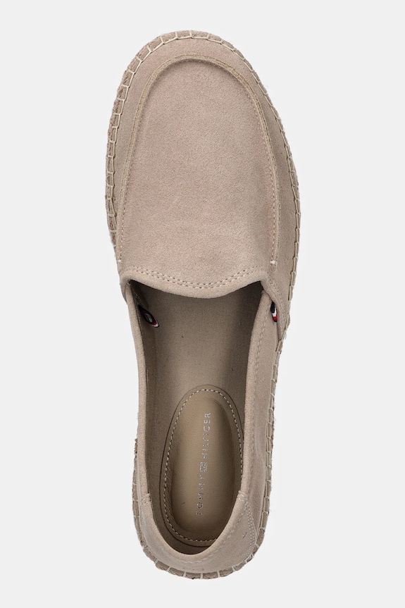 Tommy Hilfiger espadryle zamszowe HILFIGER FLEX ESPA SUEDE LOAFER beżowy FM0FM05392