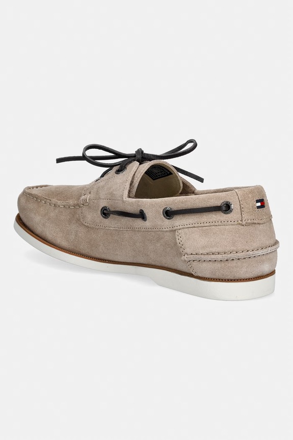Παπούτσια Tommy Hilfiger μοκασίνια Ανδρικά σουέτ TH BOAT SHOE CORE SUEDE FM0FM05387 μπεζ