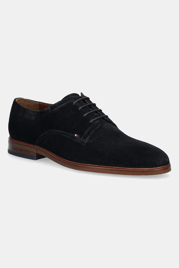 Semišové polobotky Tommy Hilfiger HILFIGER THUNIT SUEDE SHOE casual námořnická modř FM0FM05377