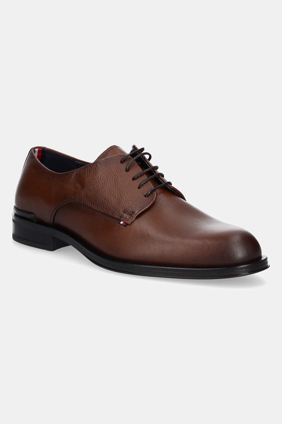 Usnjeni polškornji Tommy Hilfiger CORE HILFIGER LEATHER SHOE Elegantno rjava FM0FM05375
