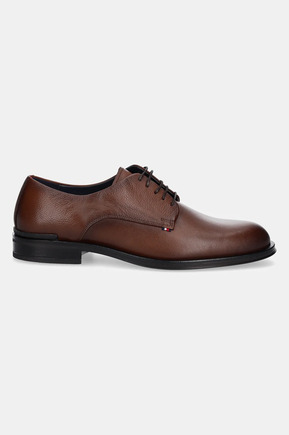 Usnjeni polškornji Tommy Hilfiger CORE HILFIGER LEATHER SHOE FM0FM05375 rjava SS25