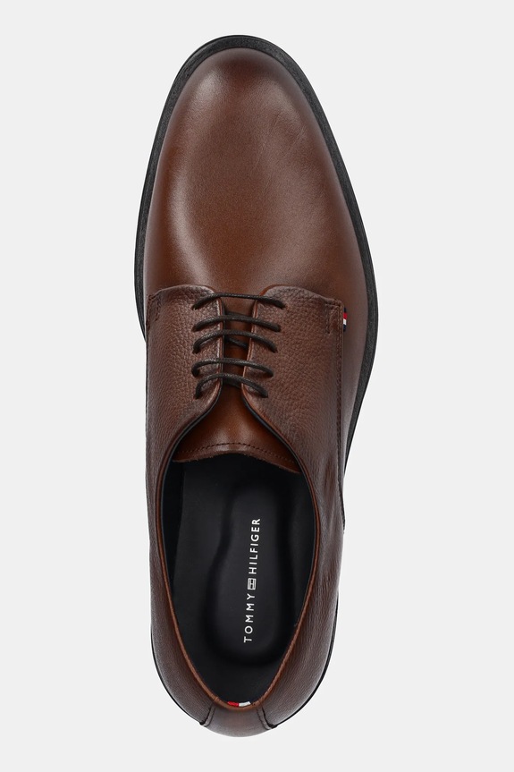 Usnjeni polškornji Tommy Hilfiger CORE HILFIGER LEATHER SHOE rjava FM0FM05375
