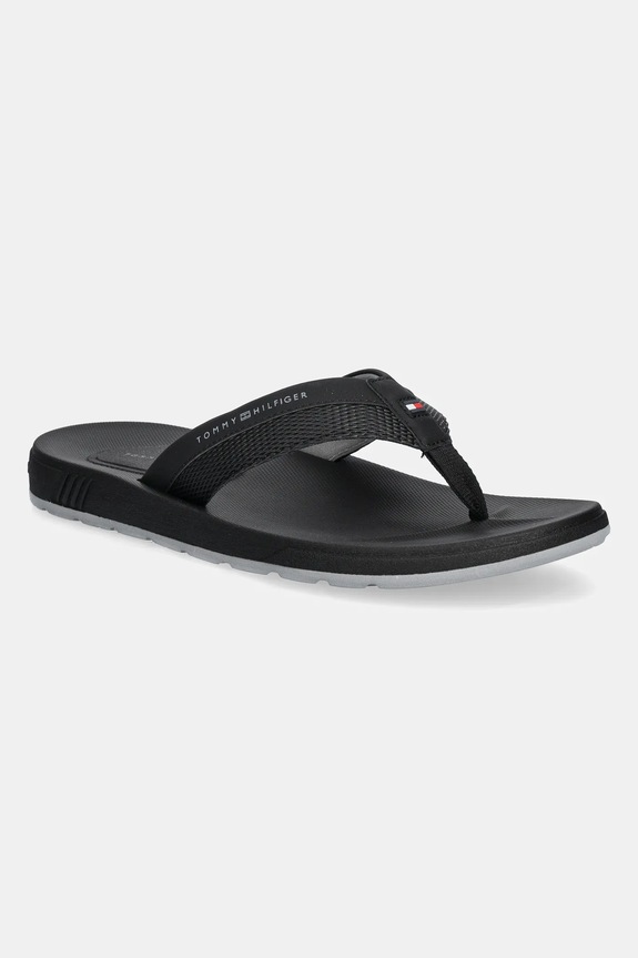 Tommy Hilfiger șlapi MOLDED HILFIGER BEACH SANDAL textil negru FM0FM05361