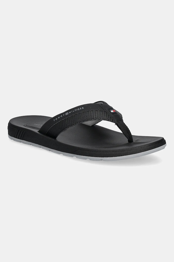 Tommy Hilfiger șlapi MOLDED HILFIGER BEACH SANDAL textil negru FM0FM05361