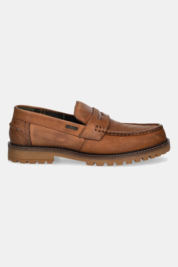 Barbour mokasyny skórzane Pumice MFO0748TA51 brązowy SS25