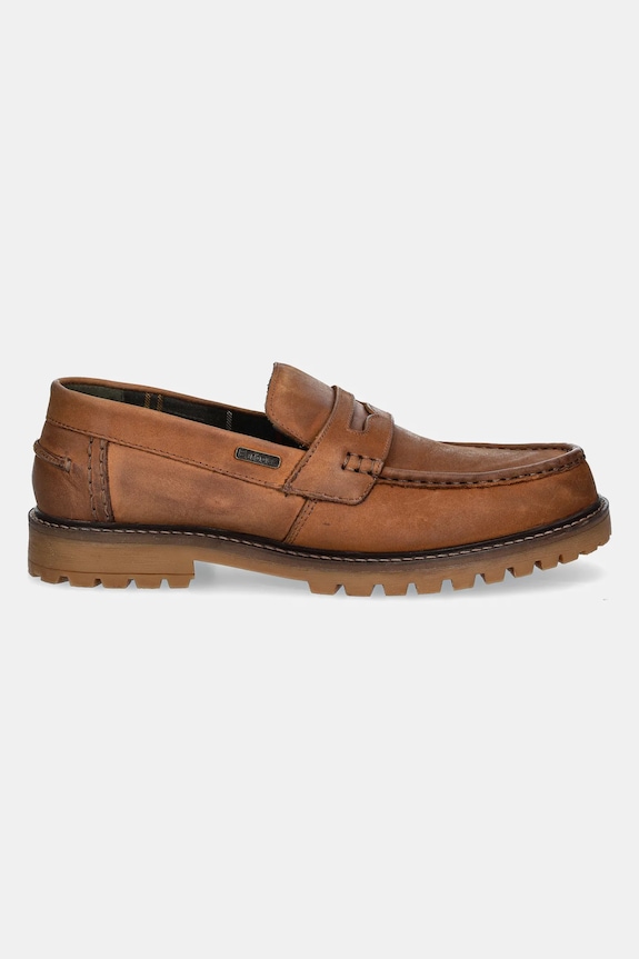Barbour mokasyny skórzane Pumice MFO0748TA51 brązowy SS25