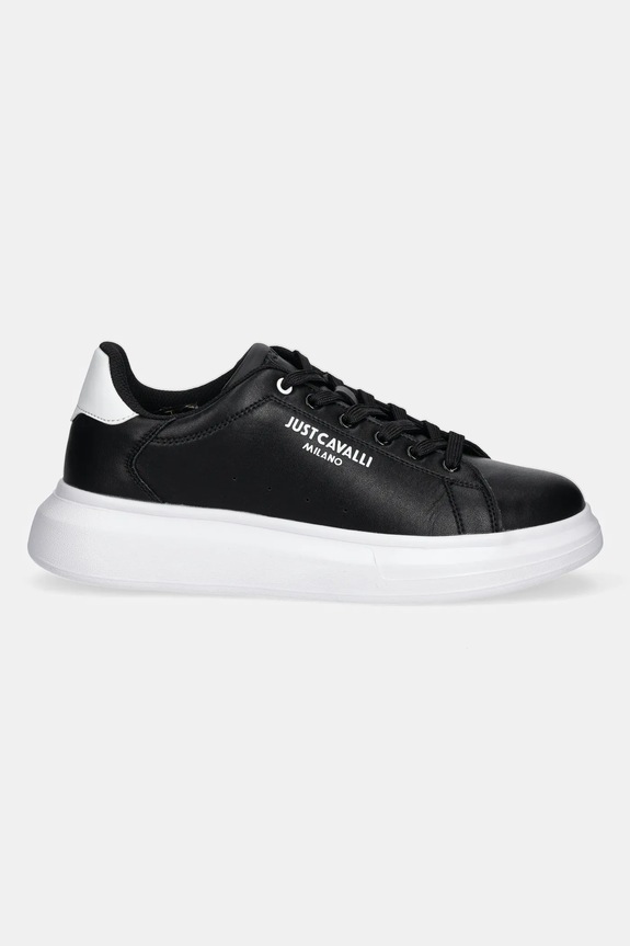 Just Cavalli sneakersy skórzane 78QA3SBFZPA96899 czarny SS25