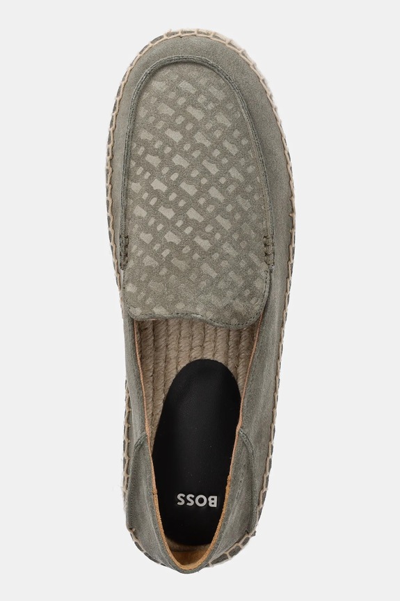 BOSS espadryle zamszowe Madeira zielony 50541781.342