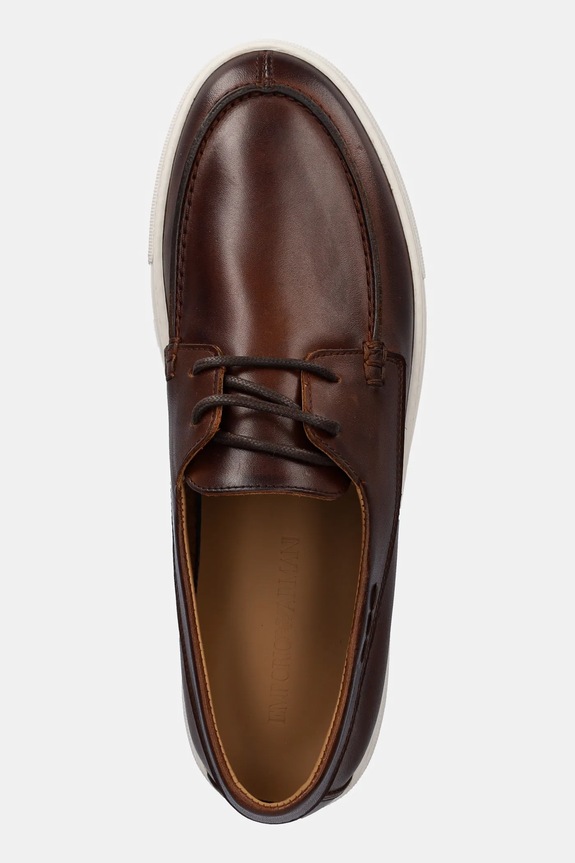 Emporio Armani mokasyny skórzane brązowy X4X662.XF849.00257