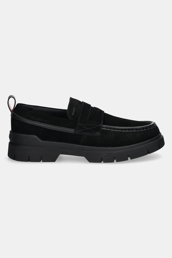 HUGO mokasyny zamszowe Ryan 50541827.001 czarny SS25