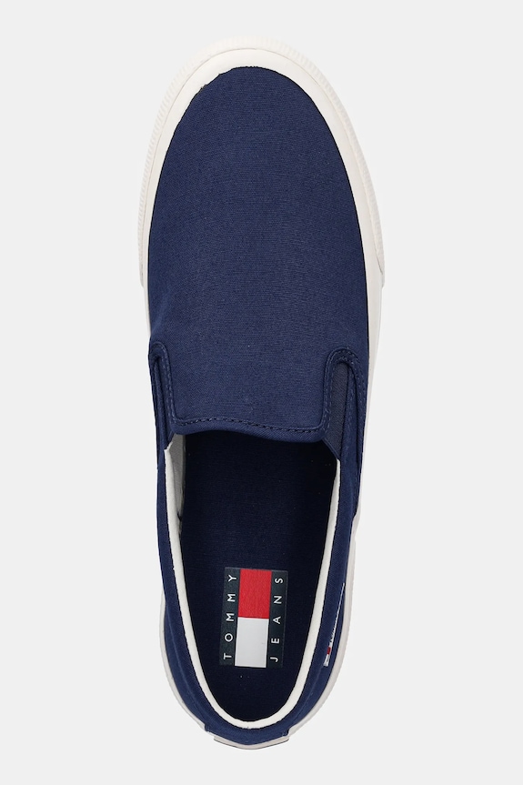Tenisky Tommy Jeans SLIP ON CANVAS COLOR tmavomodrá EM0EM01544