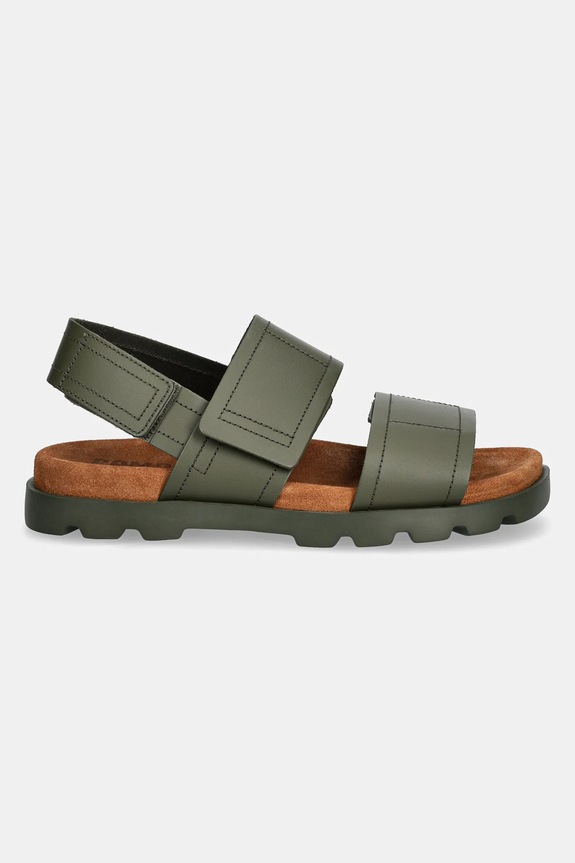 Camper sandały skórzane Brutus Sandal K100777.012 zielony SS25