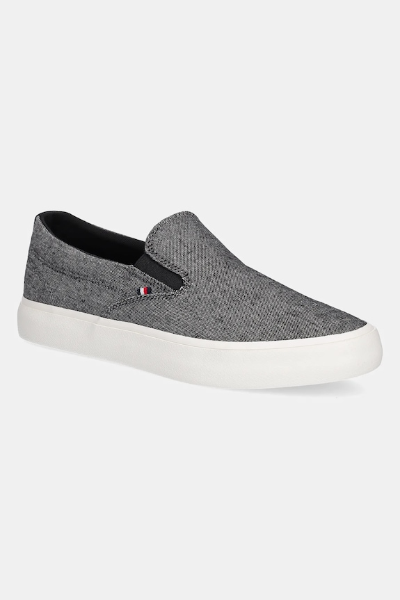 Tenisice Tommy Hilfiger TH HI VULC LOW SLIP ON CH slip on crna FM0FM05390