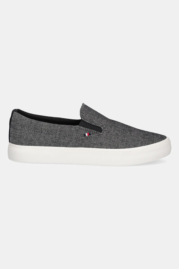 Tenisice Tommy Hilfiger TH HI VULC LOW SLIP ON CH FM0FM05390 crna SS25