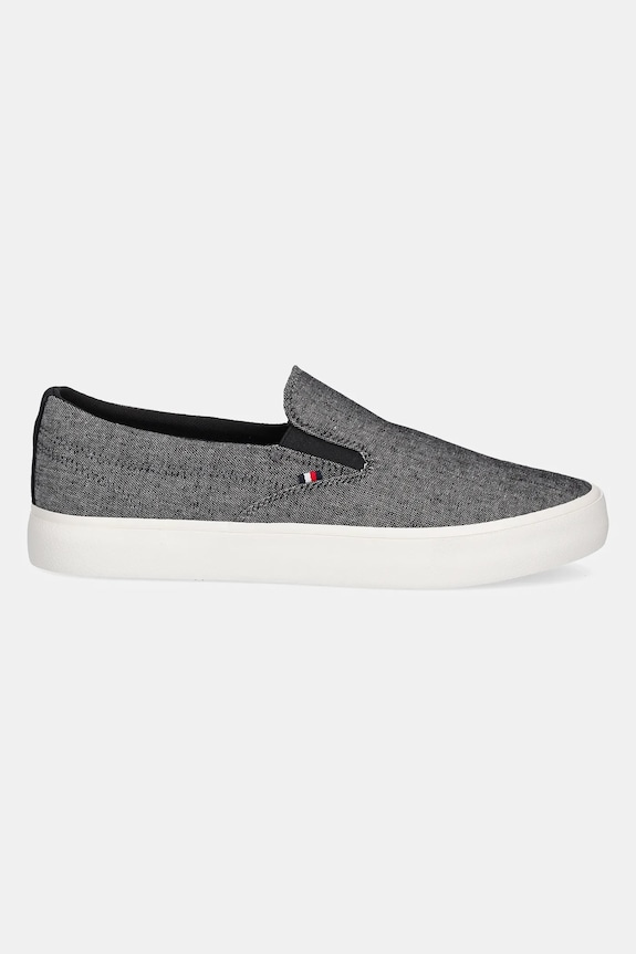 Tenisice Tommy Hilfiger TH HI VULC LOW SLIP ON CH FM0FM05390 crna SS25