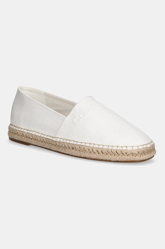 Εσπαντρίγιες Calvin Klein ESPADRILLE CV LOGO Planet friendly λευκό HM0HM01808