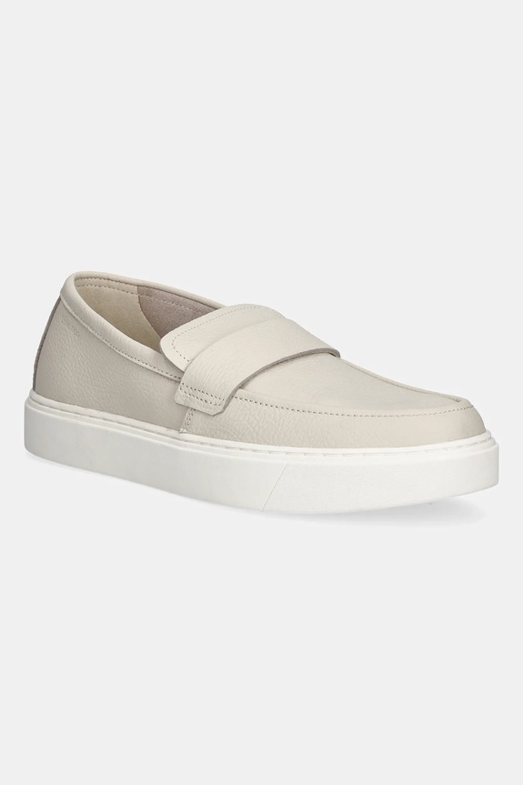 Calvin Klein bőr mokaszin MOCCASIN LTH UNLINED hétköznapi bézs HM0HM01813