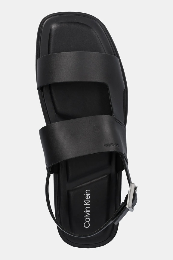Δερμάτινα σανδάλια Calvin Klein BACK STRAP W/ BUCKLE μαύρο HM0HM01736
