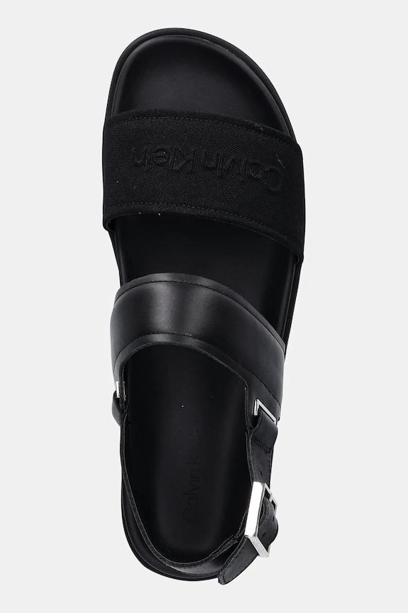 Calvin Klein sandali BACK STRAP W/ BUCKLE LOGO nero HM0HM01742