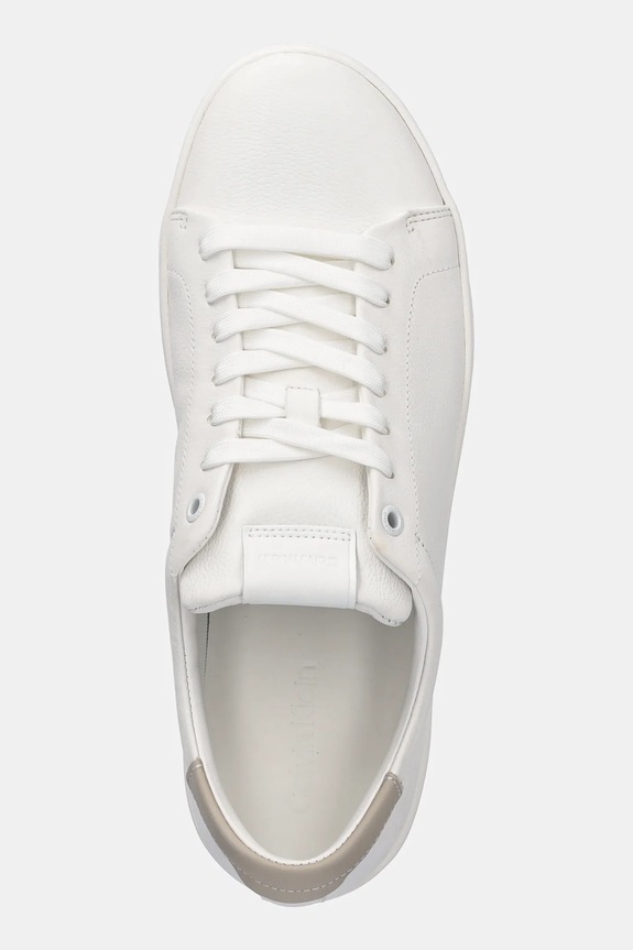 Δερμάτινα sneakers Calvin Klein LOW TOP LACE UP NU λευκό HM0HM01758
