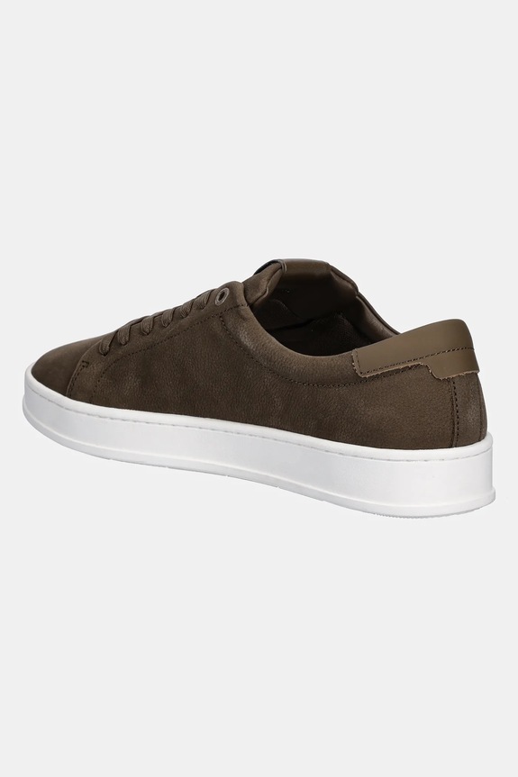 Obuwie Calvin Klein sneakersy skórzane LOW TOP LACE UP NU HM0HM01758 brązowy