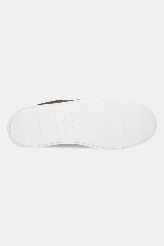 Calvin Klein sneakersy skórzane LOW TOP LACE UP NU HM0HM01758 brązowy