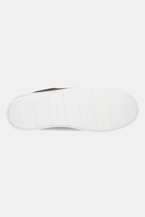 Calvin Klein sneakersy skórzane LOW TOP LACE UP NU HM0HM01758 brązowy